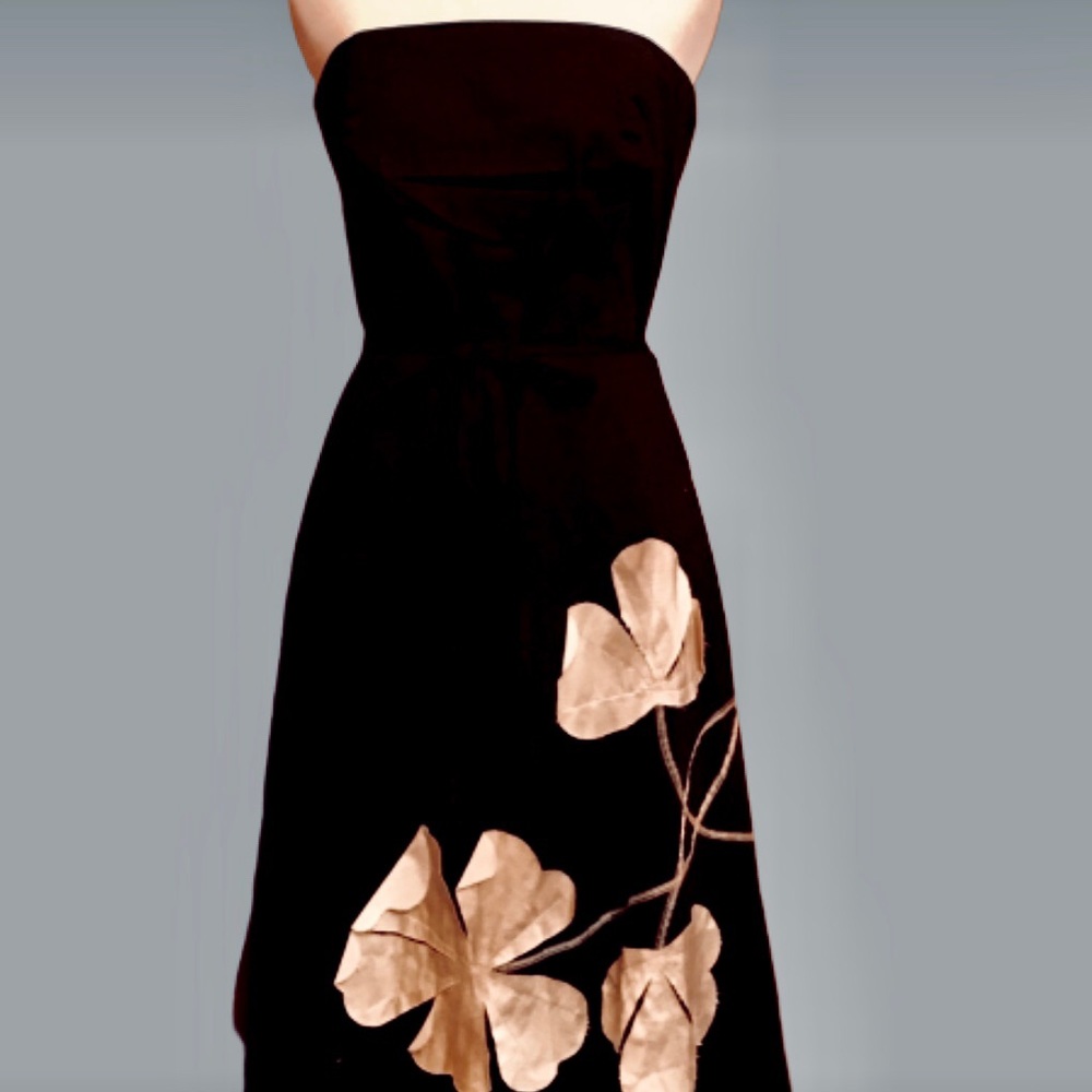 Vintage strapless black dress